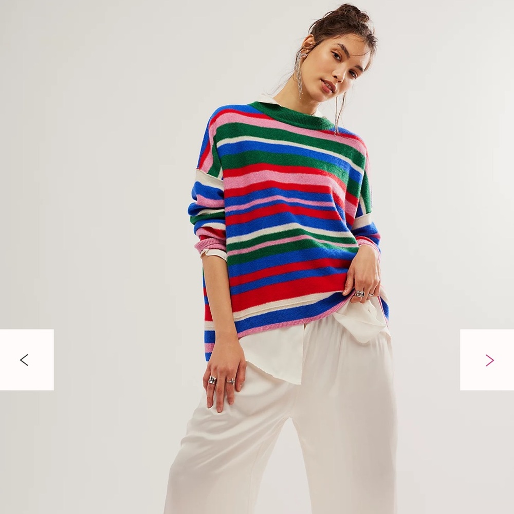 Free People cashmere striped sweater M